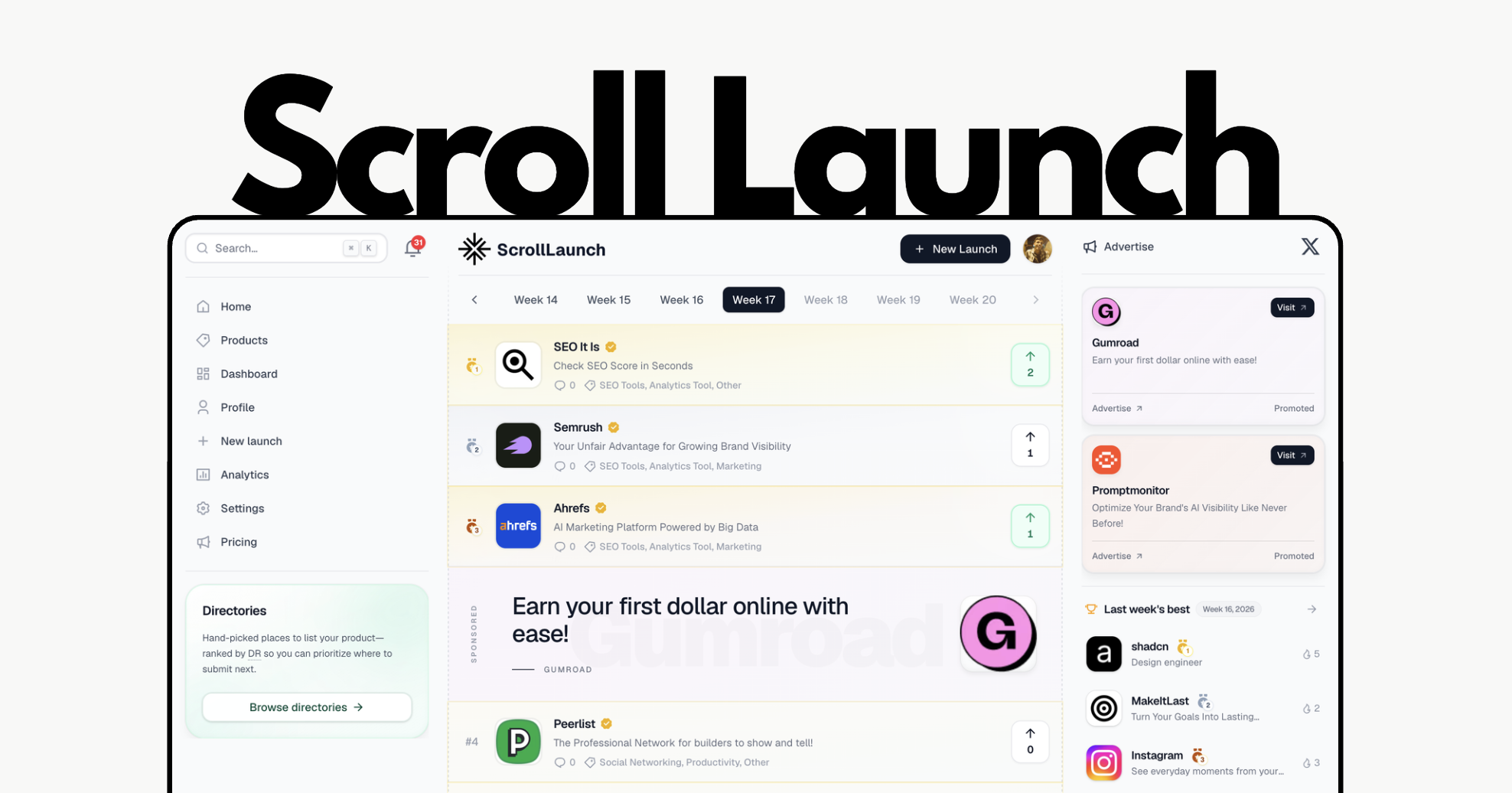 Scroll Launch logo